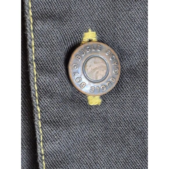 VTG Bugle Boy Long Sleeve Metal Button Up Black Western Shirt Men's Sz L NEW - Picture 12 of 13